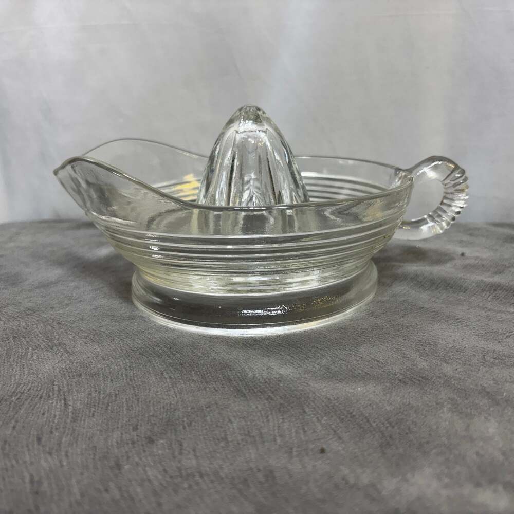 Antique Citrus Juicer Reamer Clear Glass Depression Era 1930s